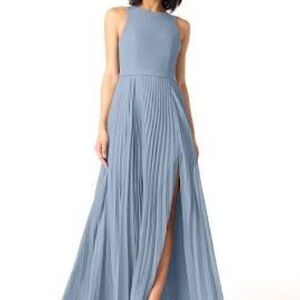 Azazie Lindie Dusty Blue Bridesmaid Dress (Size A14)